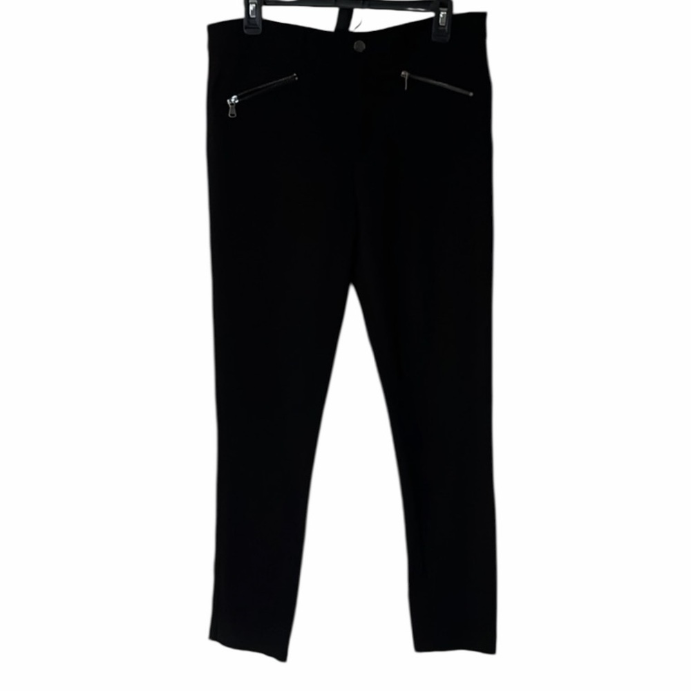 NYDJ size 12 black high waist  flat front dressy straight leg legging NWOT